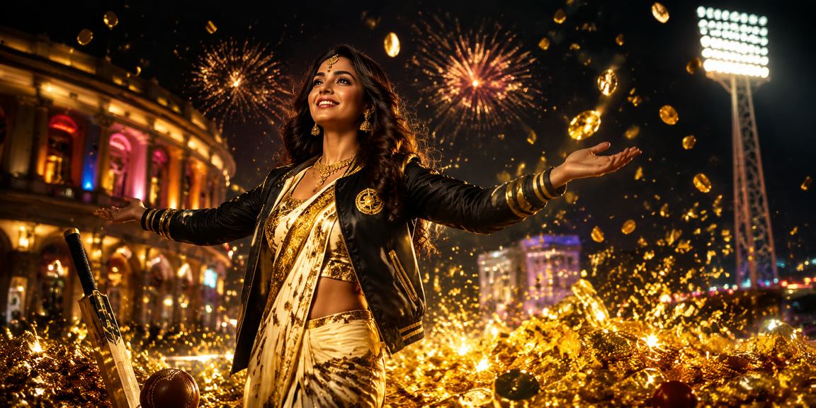 Neon lights at Delhi Connaught Place featuring cricket betting