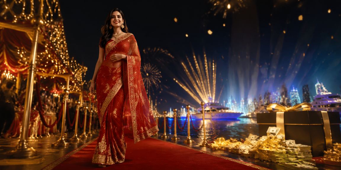 Indian woman playing lottery online in modern casino environment